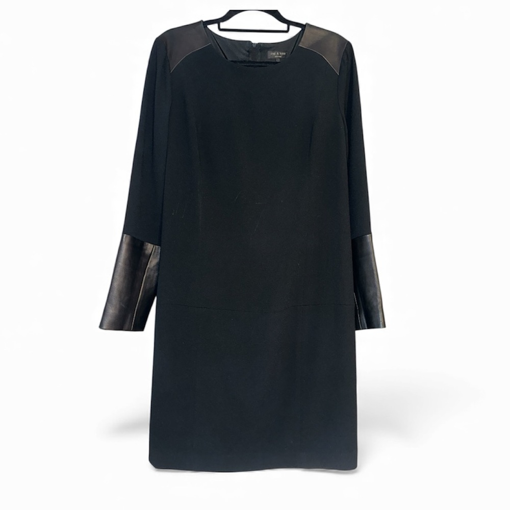 rag & bone Black Dress with Leather Accents
